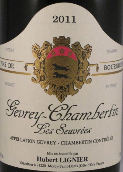 2011 Domaine Hubert Lignier Les Seuvrées Gevrey-Chambertin tinto