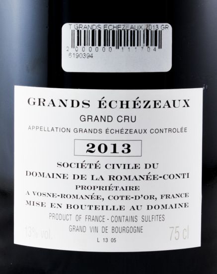 2013 Domaine de la Romanée-Conti Grand Cru Grands Échézeaux tinto