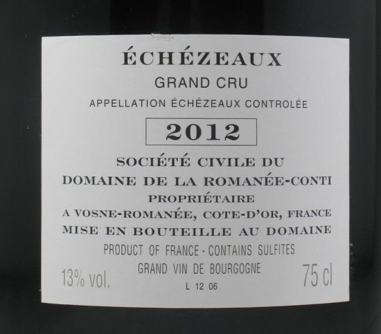 2012 Domaine de la Romanée-Conti Grand Cru Échézeaux tinto