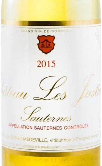 2015 Château Les Justices Sauternes Gonet-Medeville branco 37,5cl