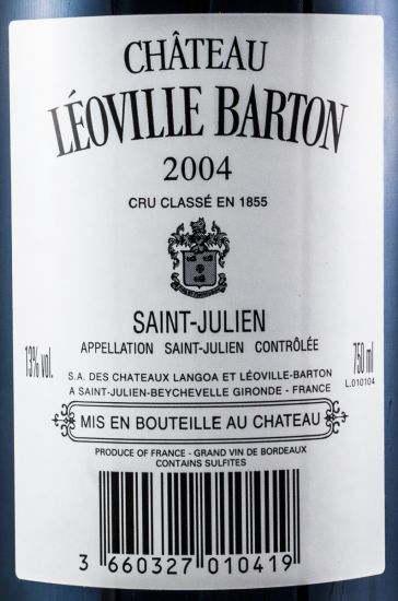 2004 Château Léoville Barton Saint-Julien tinto