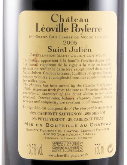 2005 Château Léoville Poyferré Saint-Julien tinto