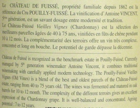 2008 Château Fuissé Pouilly-Fuissé branco