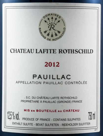 2012 Château Lafite Rothschild tinto