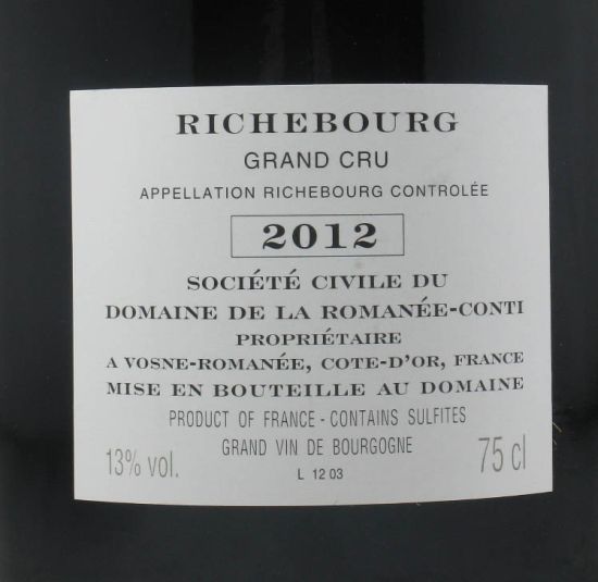 2012 Domaine de la Romanée-Conti Richebourg tinto