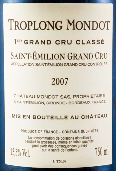 2007 Château Troplong Mondot Saint-Émilion tinto