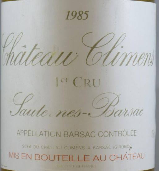 1985 Château Climens Barsac Sauternes white