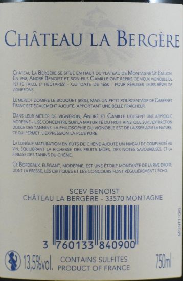 2011 Château La Bergere Montagne Saint-Emillion tinto