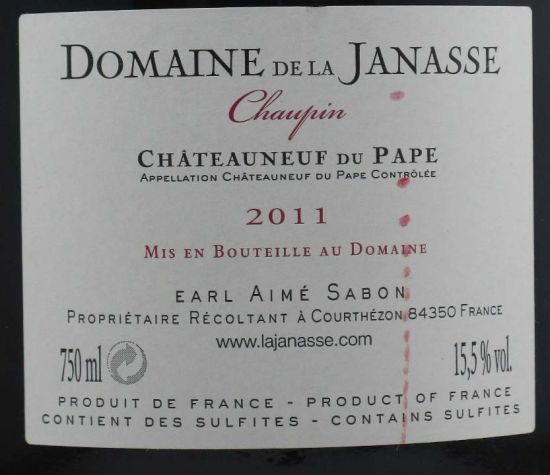 2011 Domaine de la Janasse Chaupin Châteauneuf-du-Pape tinto