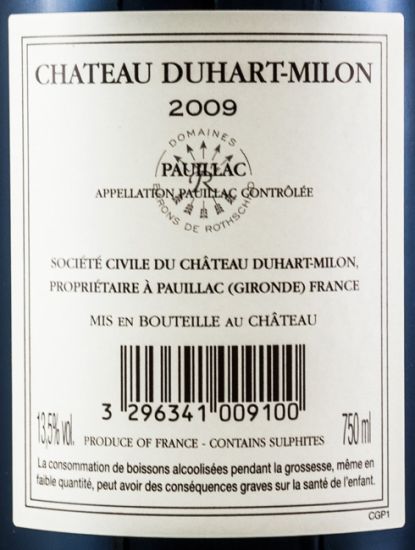 2009 Château Duhart-Milon Pauillac tinto