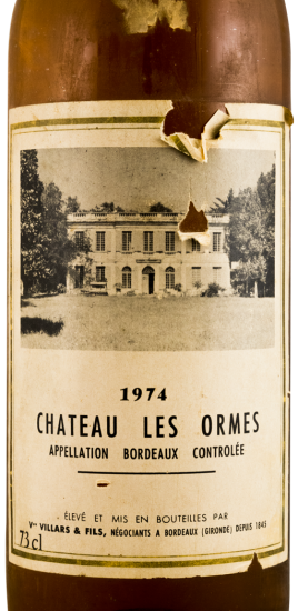 1974 Château Les Ormes Villars & Fils branco