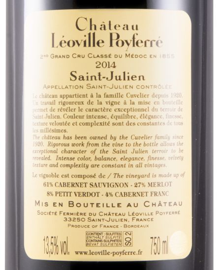 2014 Château Léoville Poyferré Saint-Julien tinto