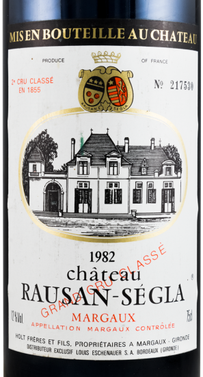 1982 Château Rauzan-Ségla Margaux red
