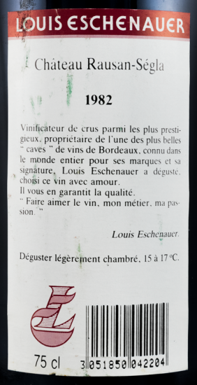 1982 Château Rauzan-Ségla Margaux red