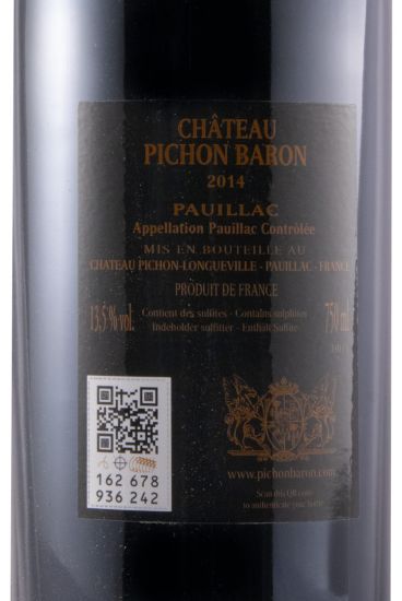 2014 Château Pichon-Longueville au Baron de Pichon-Longueville Pauillac red