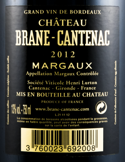 2012 Château Brane-Cantenac Margaux tinto