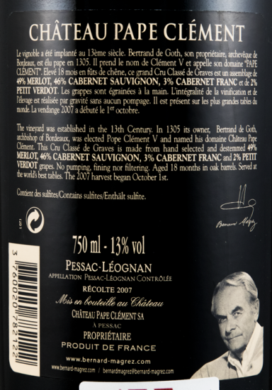 2007 Pape Clément Pessac-Léognan red