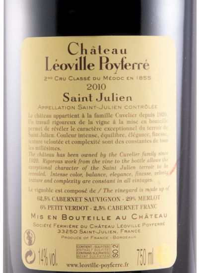 2010 Château Léoville Poyferré Saint-Julien tinto