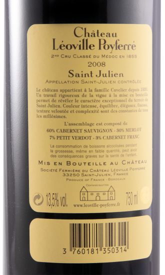 2008 Château Léoville-Poyferré Saint-Julien tinto
