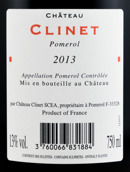 2013 Château Clinet Pomerol tinto