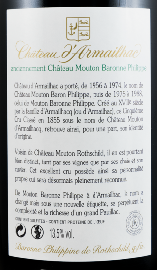 2012 Château d'Armailhac Baron Philippe de Rothschild Pauillac red
