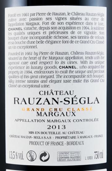 2013 Château Rauzan-Ségla Margaux red