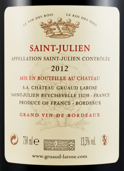 2012 Château Gruaud Larose Saint-Julien tinto