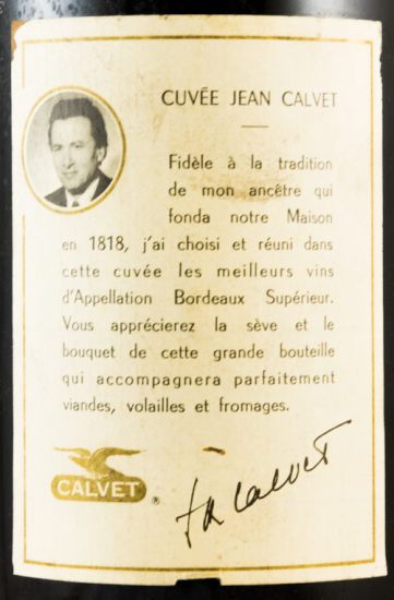 1977 Jean Calvet Cuvée Bordeaux Superieur tinto