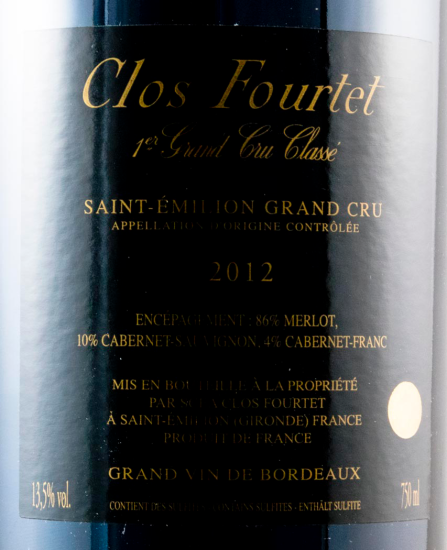 2012 Château Clos Fourtet Saint-Émilion tinto