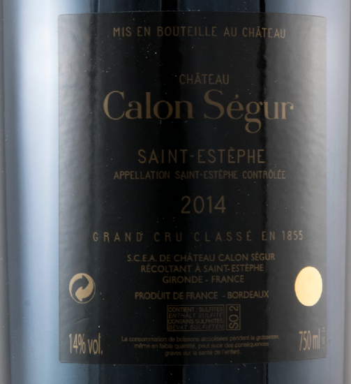 2014 Château Calon-Ségur Saint-Estèphe tinto