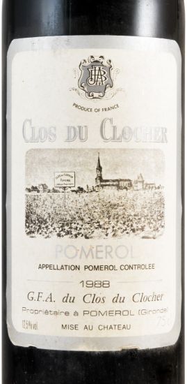 1988 Clos du Clocher Pomerol tinto