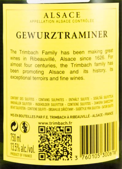 2014 Maison Trimbach Gewürztraminer Alsace white