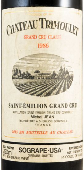 1986 Château Trimoulet Saint-Émilion tinto