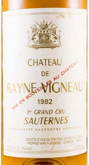 1982 Château de Rayne Vigneau Sauternes white