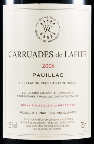 2006 Château Lafite Rothschild Carruades de Lafite Pauillac red