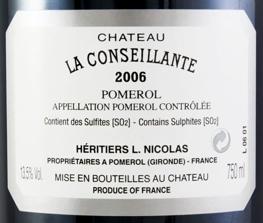 2006 Château La Conseillante Pomerol tinto