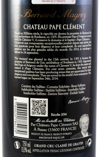 2014 Château Pape Clément Pessac-Léognan tinto
