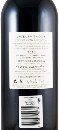 2013 Château Pavie Macquin Saint-Émilion tinto