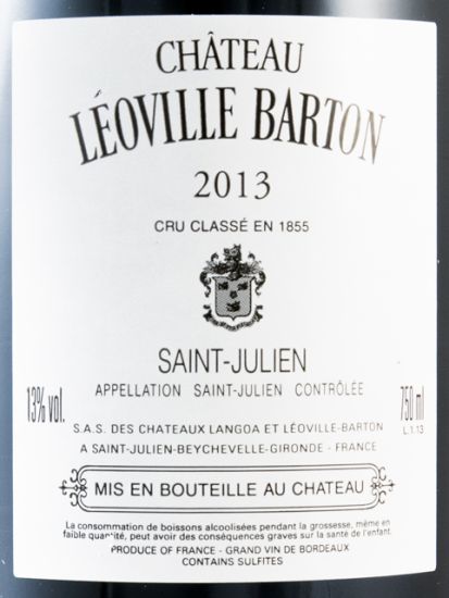 2013 Château Leoville Barton Saint-Julien red