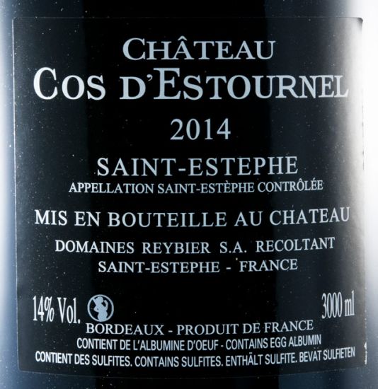 2014 Château Cos D'Estournel Saint-Estèphe tinto 3L
