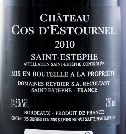 2010 Château Cos D'Estournel Saint-Estèphe tinto