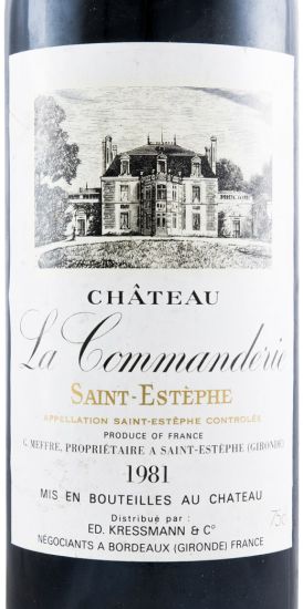 1981 Château La Commanderie Saint-Estèphe tinto