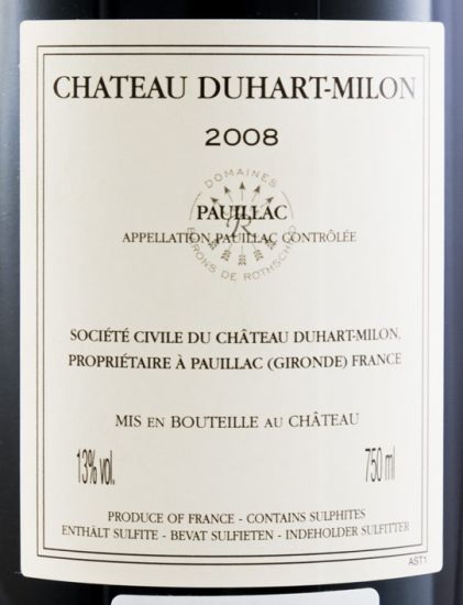 2008 Château Duhart-Milon Pauillac tinto
