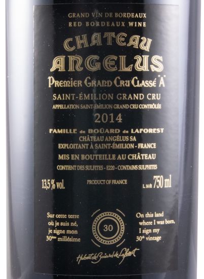 2014 Château Angelus Saint-Émilion tinto