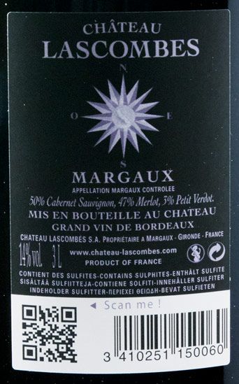 2015 Château Lascombes Margaux red 3L