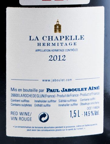 2012 Paul Jaboulet Aíné La Chapelle Hermitage tinto 1,5L