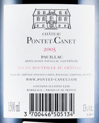 2005 Château Pontet-Canet Pauillac tinto 1,5L