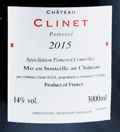 2015 Château Clinet Pomerol tinto 3L