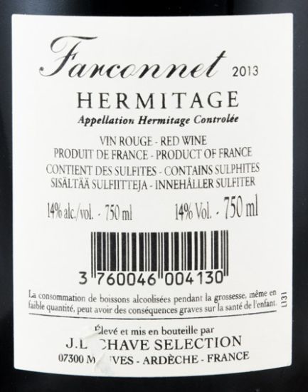 2013 Domaine Jean-Louis Chave Sélection Farconnet Hermitage tinto