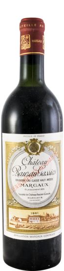 1961 Château Rauzan-Gassies Margaux tinto